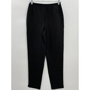 HUGO BUSCATI Black 100% Silk Pocketless Tapered Trouser Slacks Size 4